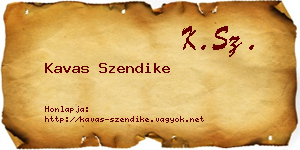 Kavas Szendike névjegykártya