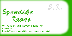 szendike kavas business card